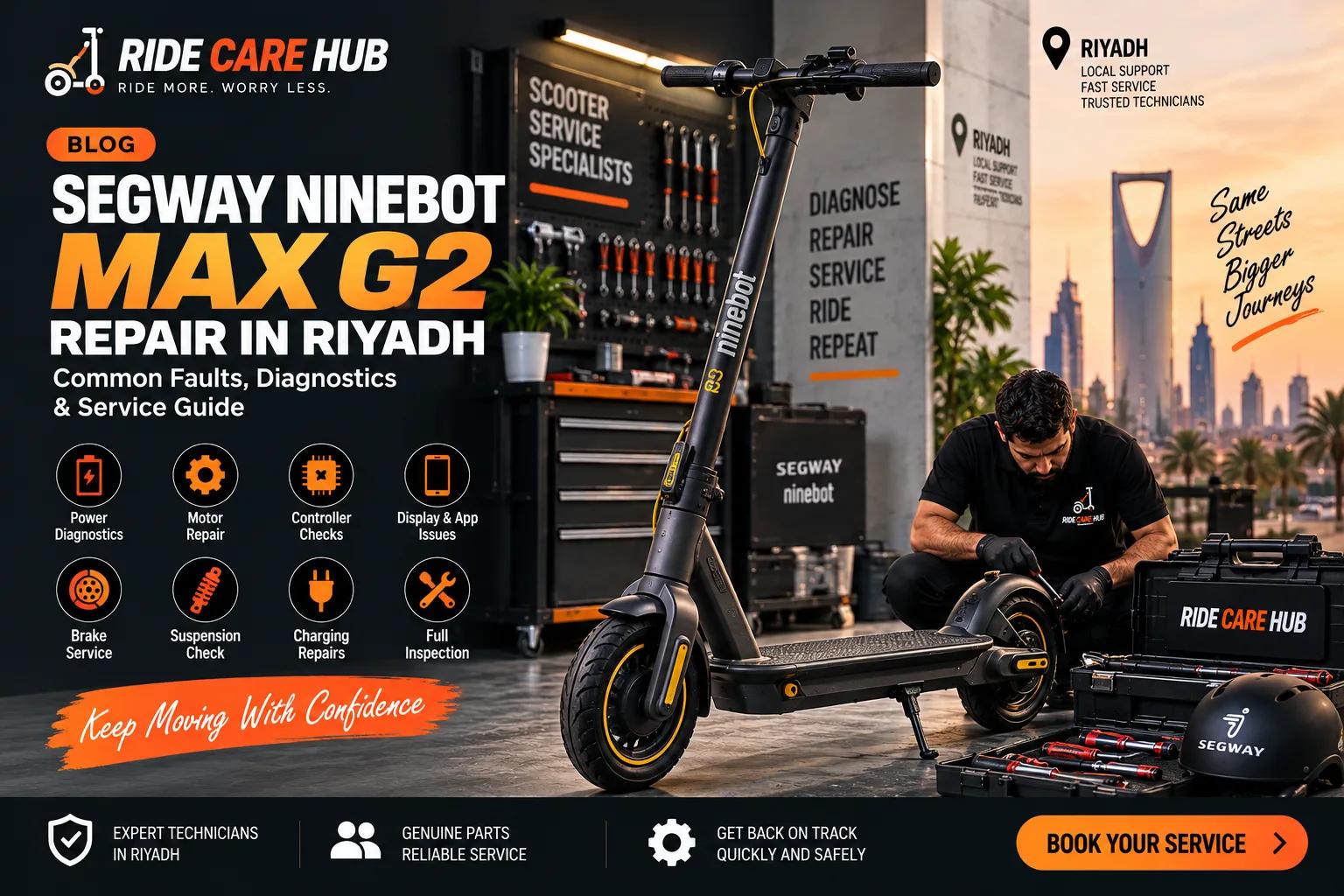 Segway Ninebot MAX G2 repair service in Riyadh by Ride Care Hub