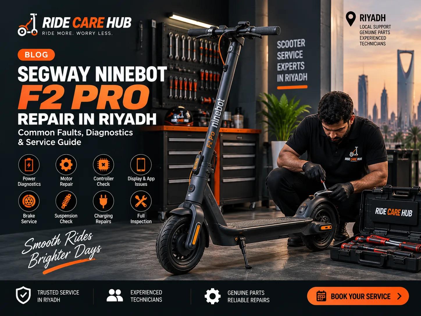 Segway Ninebot F2 Pro repair service in Riyadh by Ride Care Hub