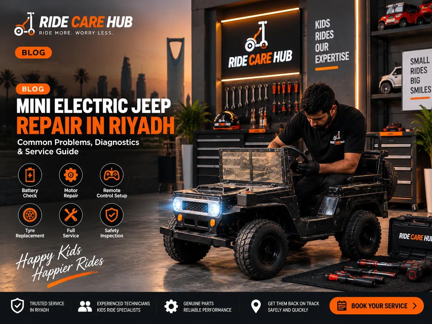 Mini electric jeep repair service in Riyadh by Ride Care Hub